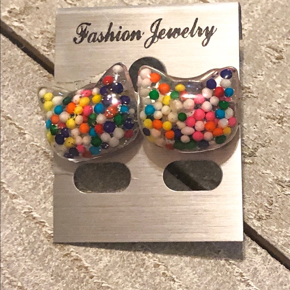 Jewelry - Sprinkle Cat Resin Statement Earrings